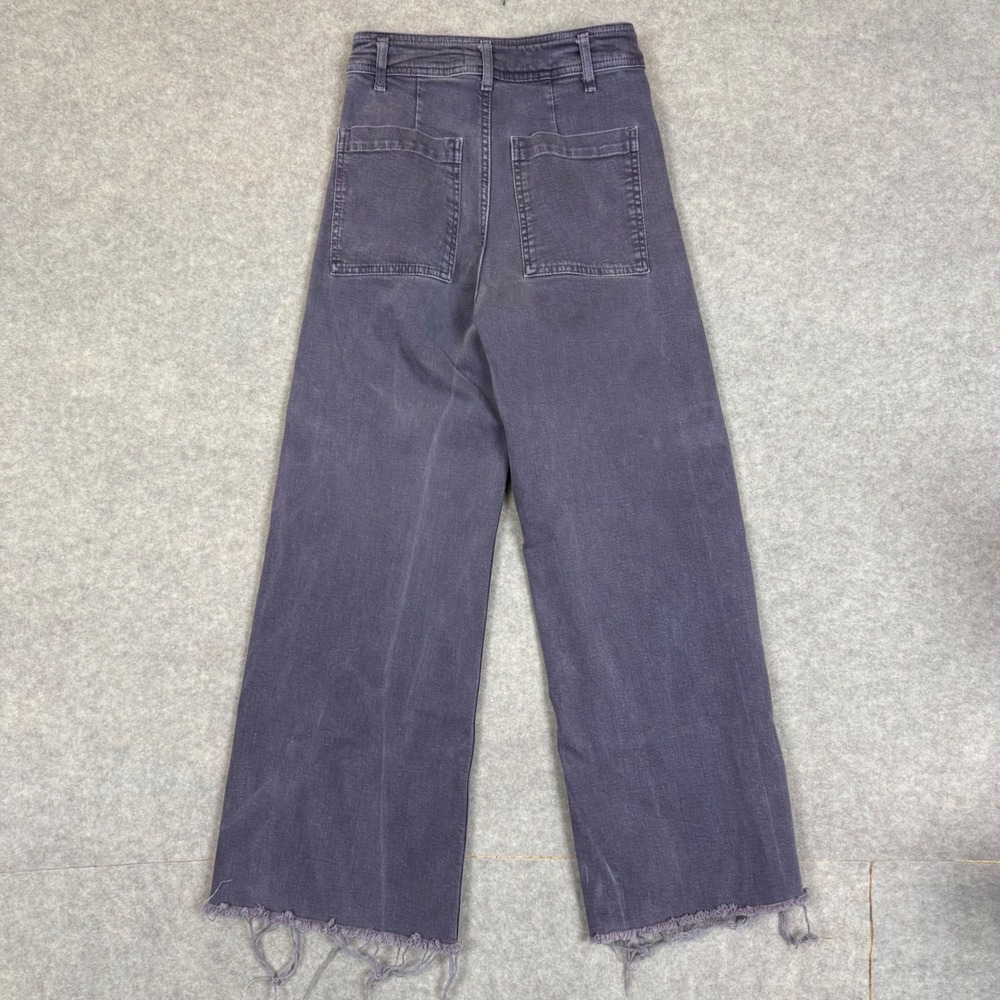 Zara Wide Leg Jeans 25W 27L Frayed Hem Purple High Rise Grunge Indie Aesthetic - Picture 5 of 10
